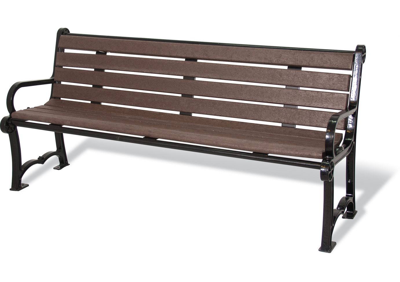 964-BRN6 Charleston Recycled Bench with Back-image