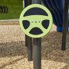 Steering Wheel on a Post